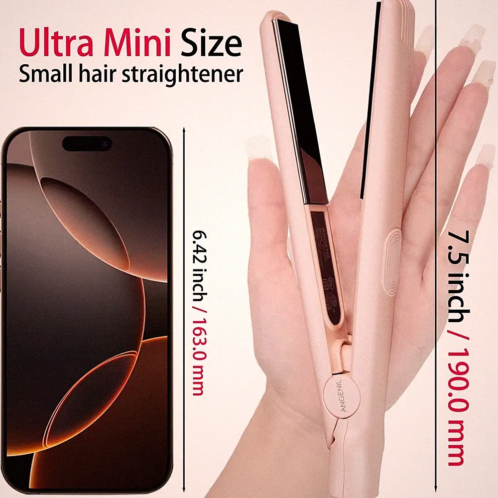 1,8 cm Ultra Mini Haarglätter & Lockenstab flach kleine Platte kurze Haare 3 Temps