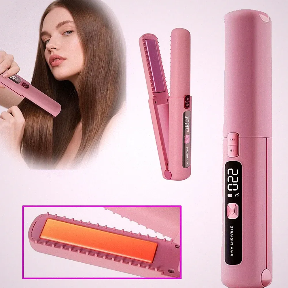 2 in 1 Glätteisen Keramik-Haarglätter zum Locken und Glätten Schnelle Aufheizung