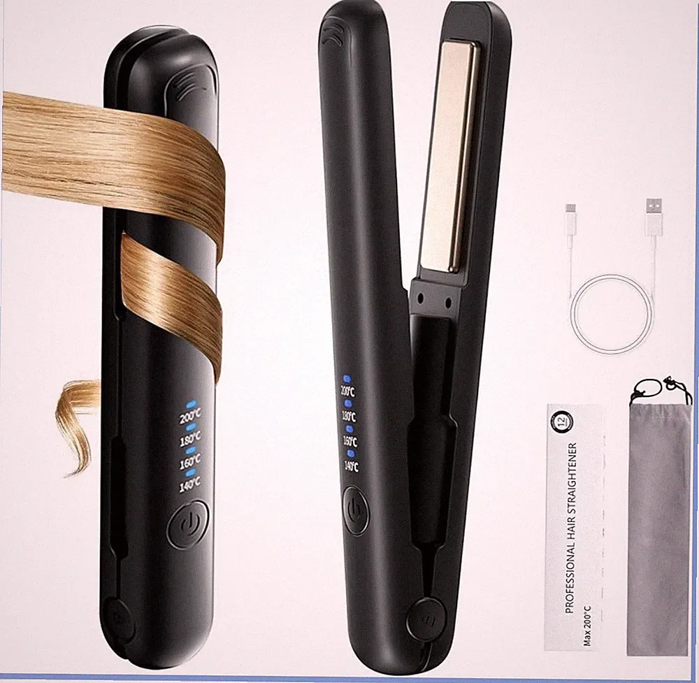 2 in 1 Glätteisen Locken und Glätten, 160°C-220°C Reise Glätteisen KabellosNP39€