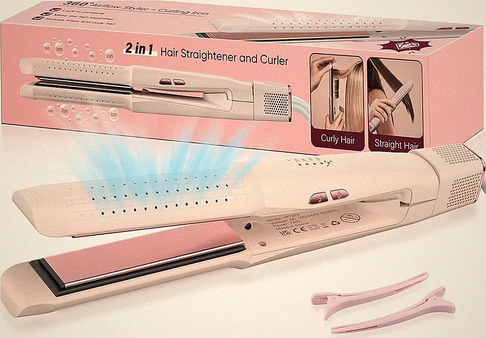 2 in 1 Glätteisen Locken und Glätten 4 Temperaturstufen 36