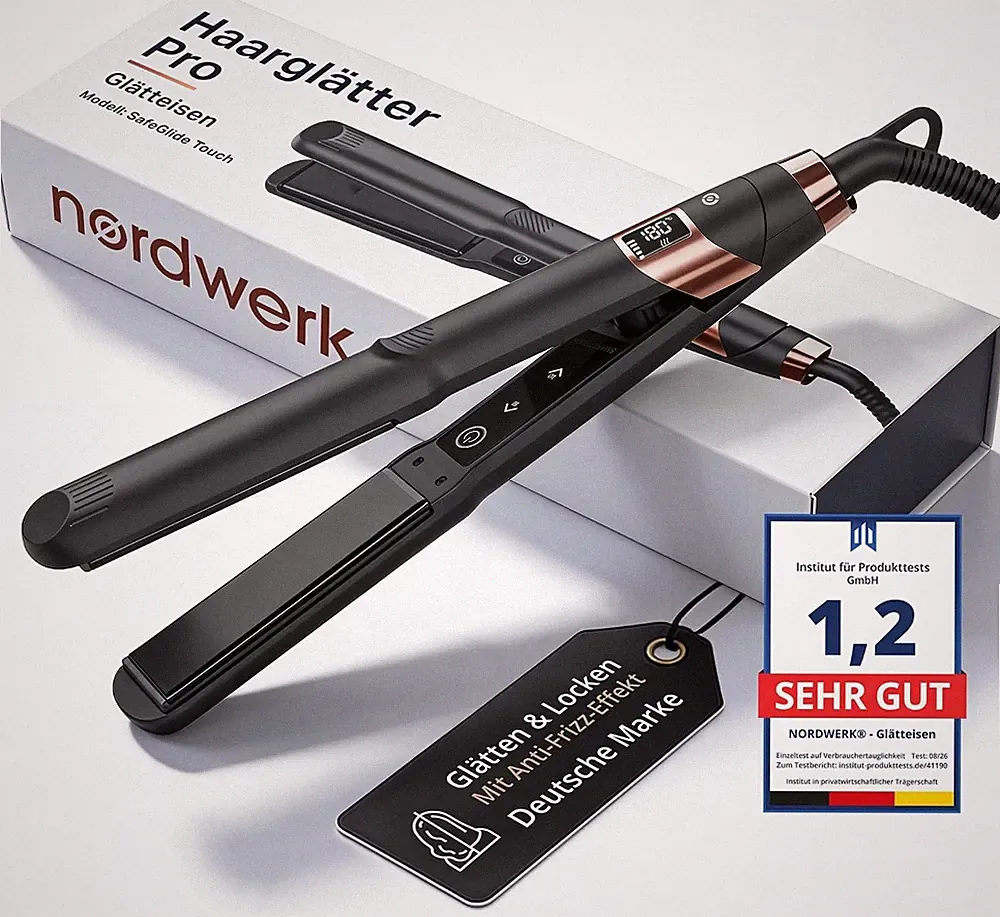 2-In-1 Glätteisen Safeglide Touch [Gegen Frizz & Ziepen] | Haarglätter Für Locke