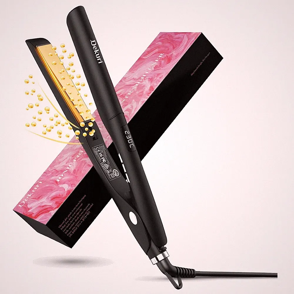 2-in-1 Haarglätter Locken Eisen Titanplatten Ionentechnologie Reisen