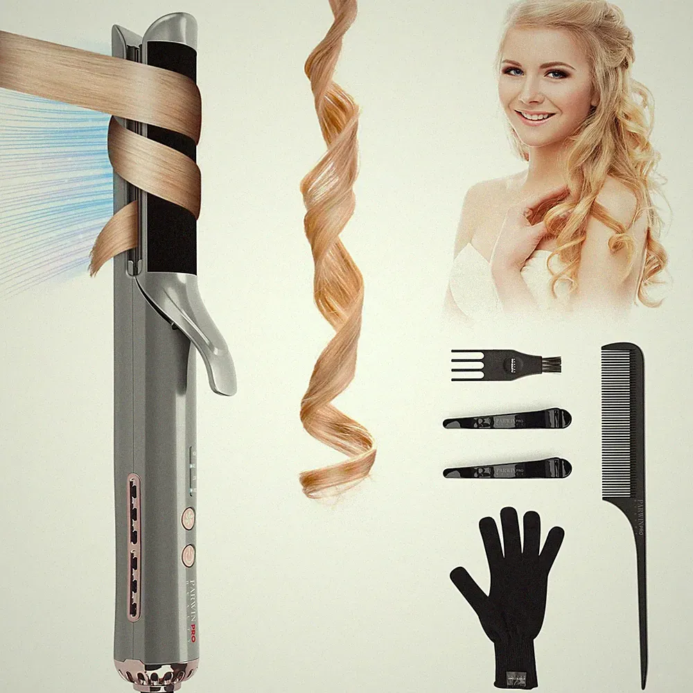 2 In 1 Lockenstab Glätteisen Mit 40 Lonenluftauslass, Lockenstab Große Locken...