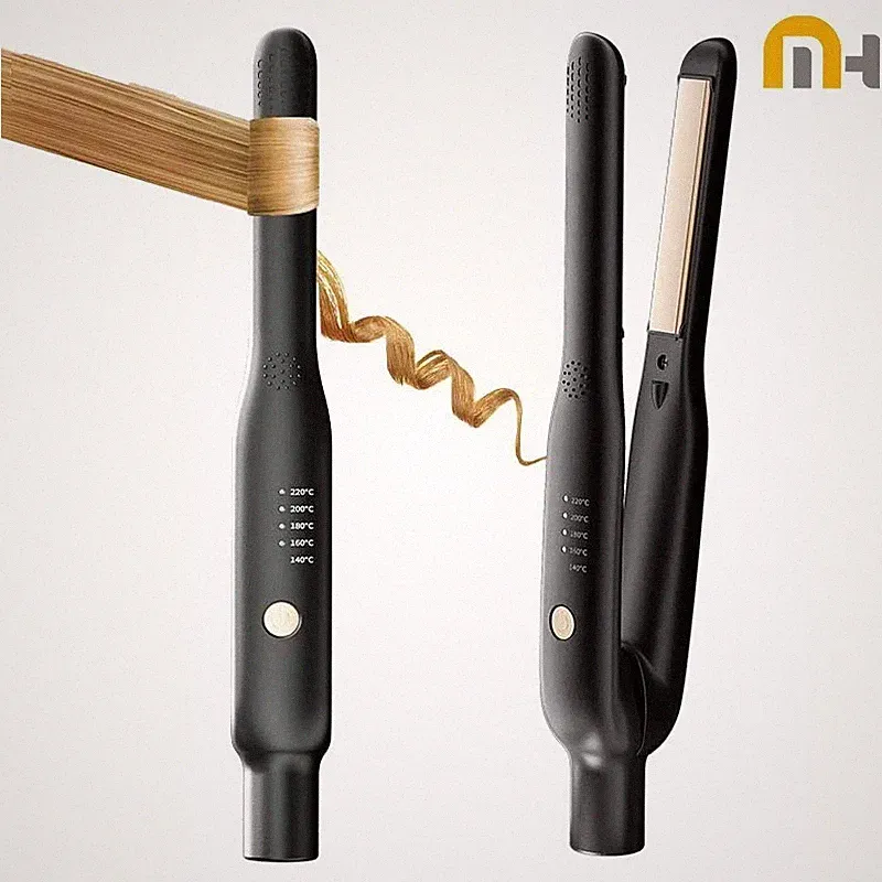 2 in 1 Mini Haarglätter & Lockenstab Glätteisen Kurzhaar Bart Keramik