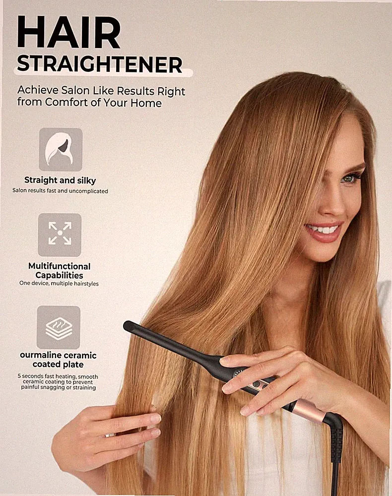 2-in-1 Mini Haarglätter & Lockenstab Reisegröße Stift Kurzhaar & Bart