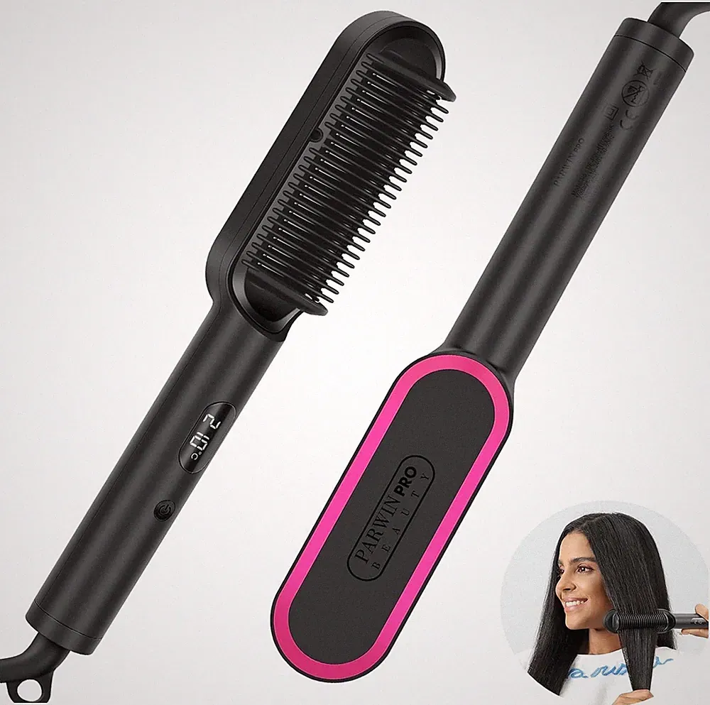 2 in1 Ionic Haarglätter Bürste, PARWIN PRO BEAUTY Haarglätter Bürste