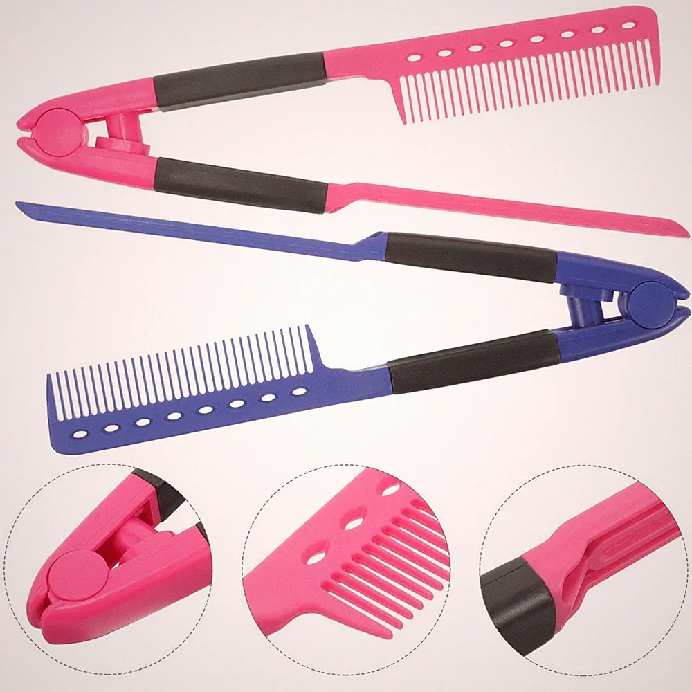 2 Pcs Kamm Zum Glätten Der Haare Glätteisen Bürste Haarglättungskamm