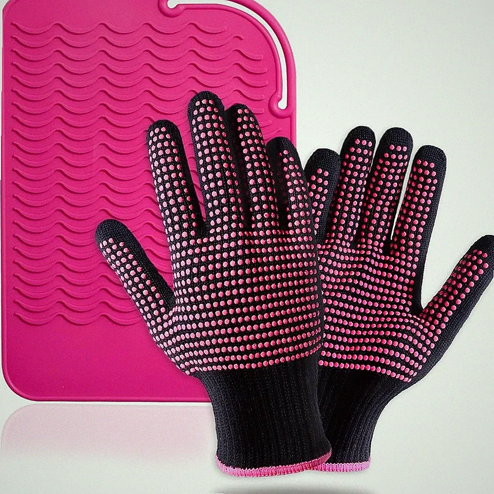 2 Stück Hitzebeständiger Handschuh mit Wärmeisolierendem Glätteisen Handschuhe K