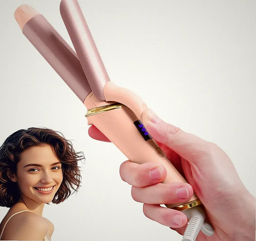 25mm lockenstab für kurze haare, Reise Lockenstabs mit LCD Display, 5