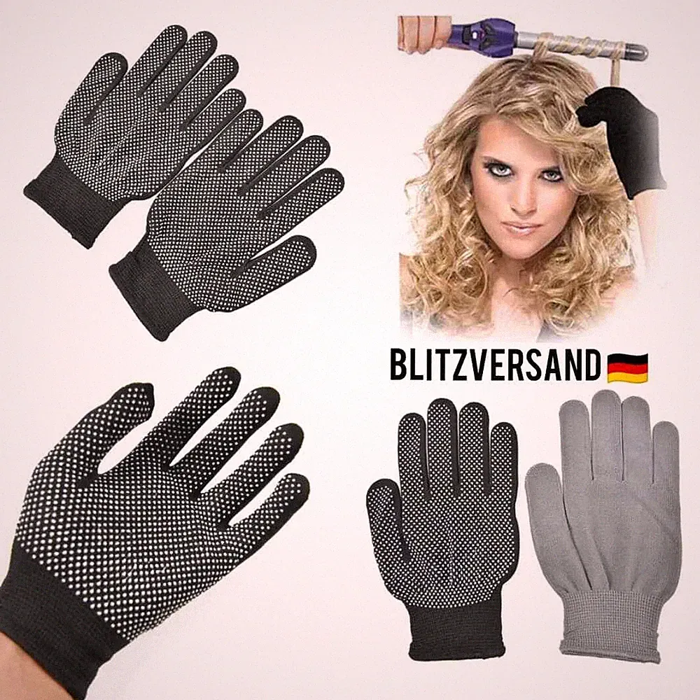 2x Hitzebeständig Handschuh für Friseur Lockenstab Lockenwickler Glätteisen