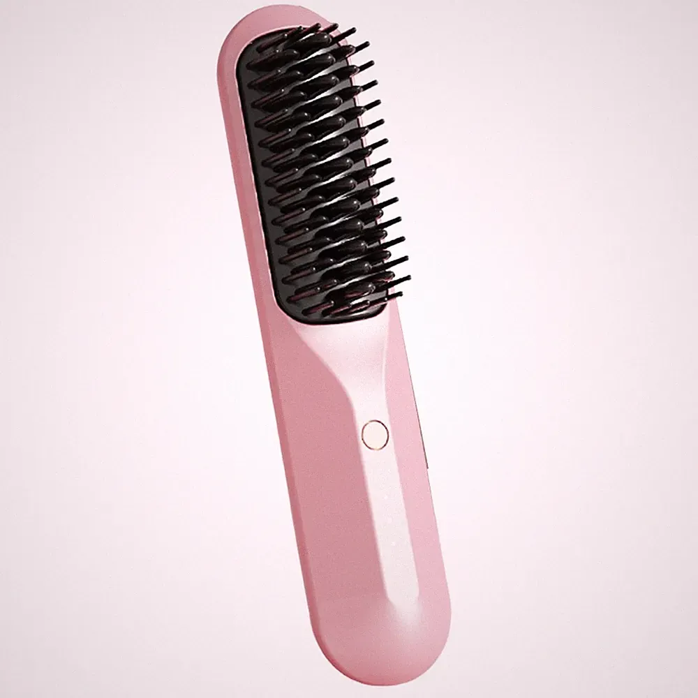 2X(Wiederaufladbarer Heißkamm, Kabellose Haarbürste, Glätteisen, Hitzepress9240