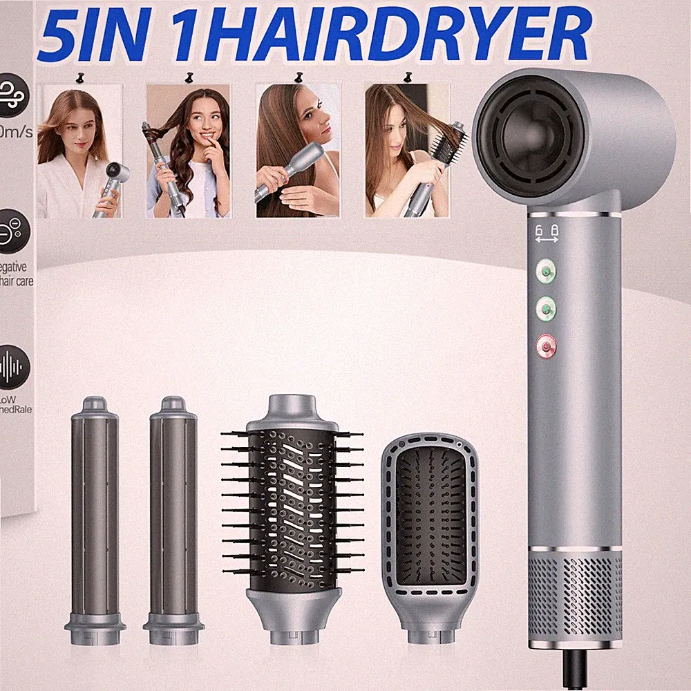 5-in-1 Haarstyler Air Styler Set mit Warmluftbürste Rundbürstenföhn Airflow