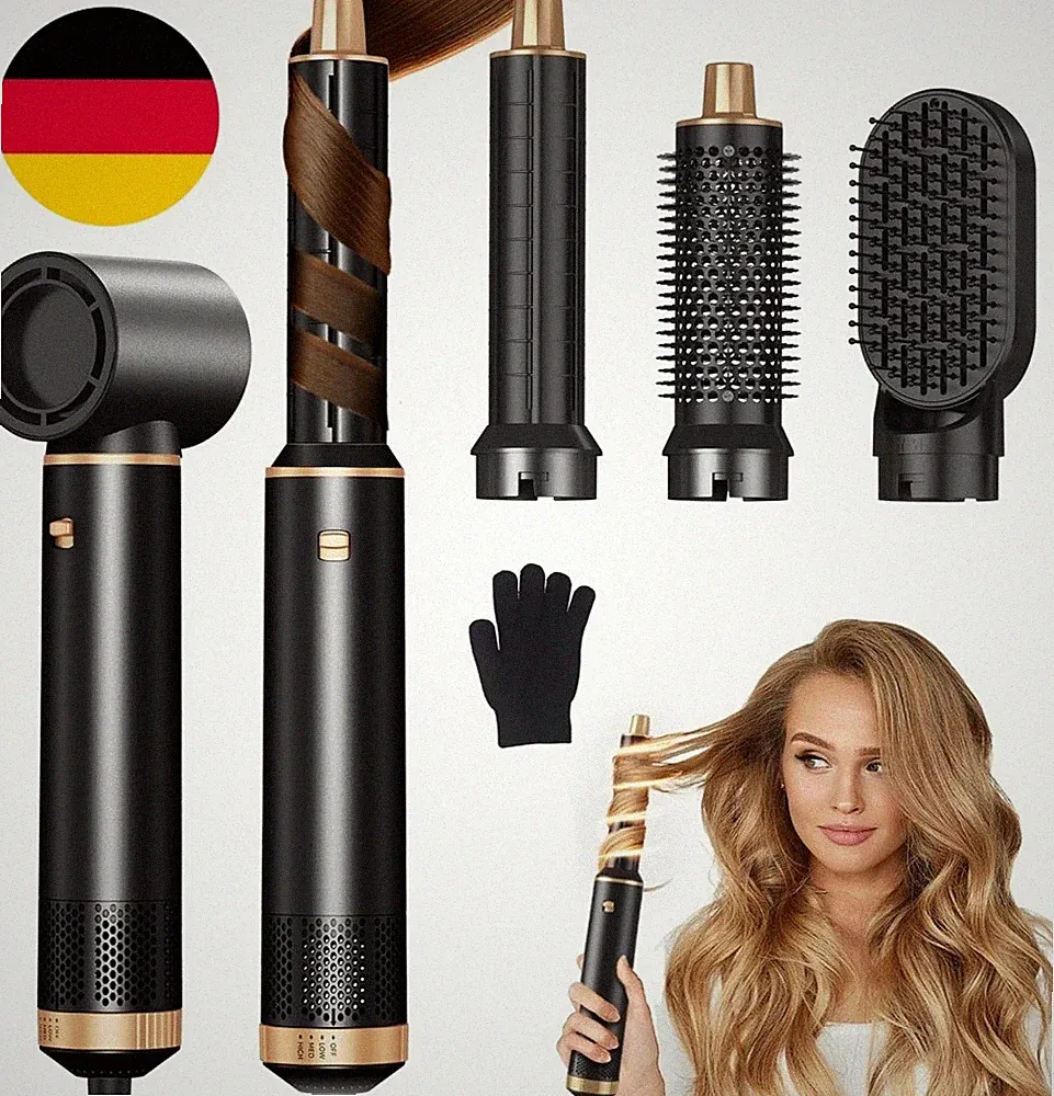 6 in 1 Haarbürste Haarstyler, Airstyler, Lockenstab, Hair dryer, Warmluftbürste