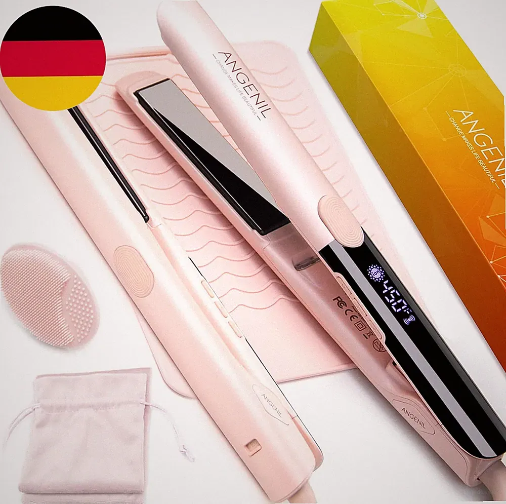 ANGENIL Haare Glätteisen 2.5 Cm, Keramik Titan Ion Glätten Locken Und Glätten, D