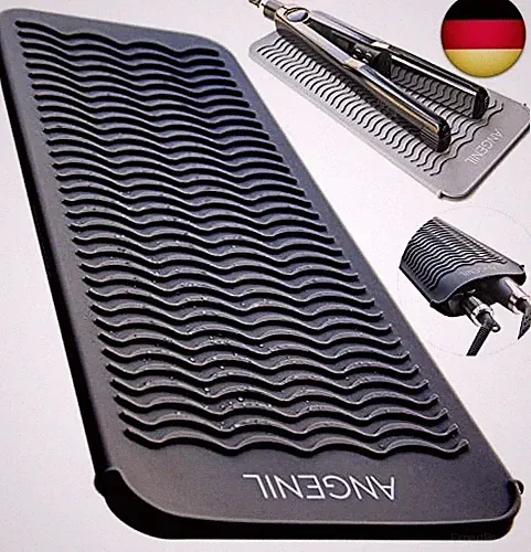 ANGENIL Hitzebeständige Silikon Matte, Hitzeschutzmatte Glätteisen Tasche Matte