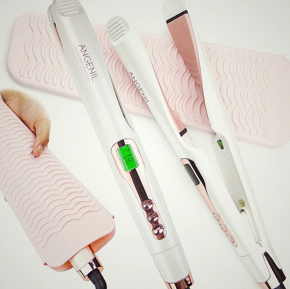 ANGENIL Pro Ceramic Twist Haarglätter 2in1 Glätteisen Lockenstab Weiß