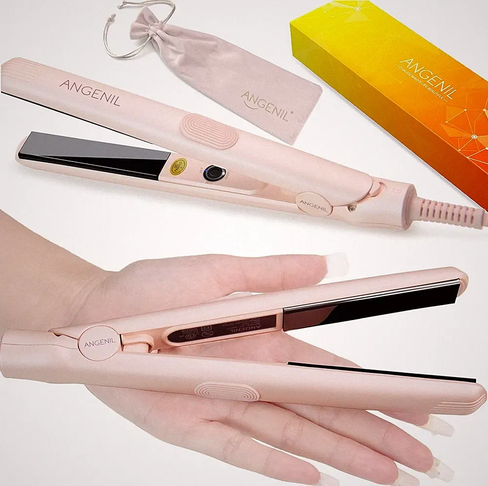 ANGENIL Ultra Mini Titan Keramik Glätteisen für kurze Haare, Mini Dual Voltage
