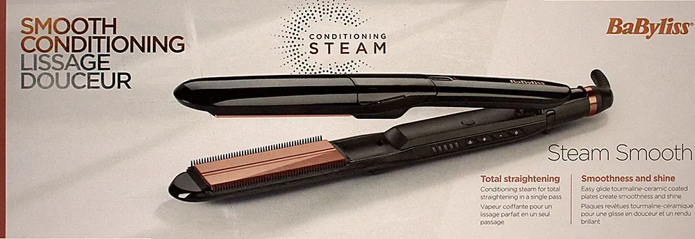 BaByliss Glätteisen Steam Tourmalin Haarglätter Breite 39-mm-Platten ST493E