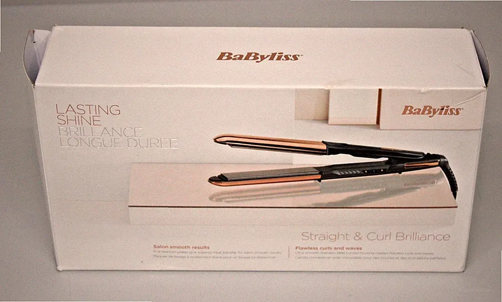 BaByliss Haarglätter Staight Curl Brilliance mit gebogenen Platten und Funktion