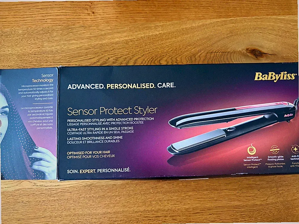 BaByliss Sensor Protect Styler Glätteisen schwarz/rosa mit Etui ST491E