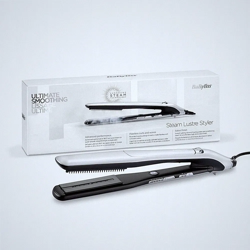 BaByliss Steam Lustre Styler Dampfglätteisen mit Dampffunktion