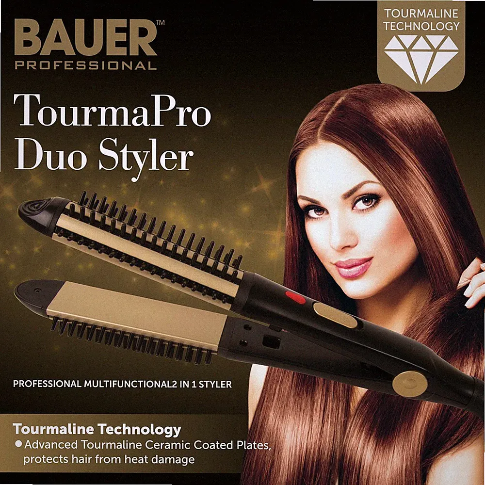 Bauer Professional Turmalin ionische Keramik 2 in 1 Haarlocken und Glätter