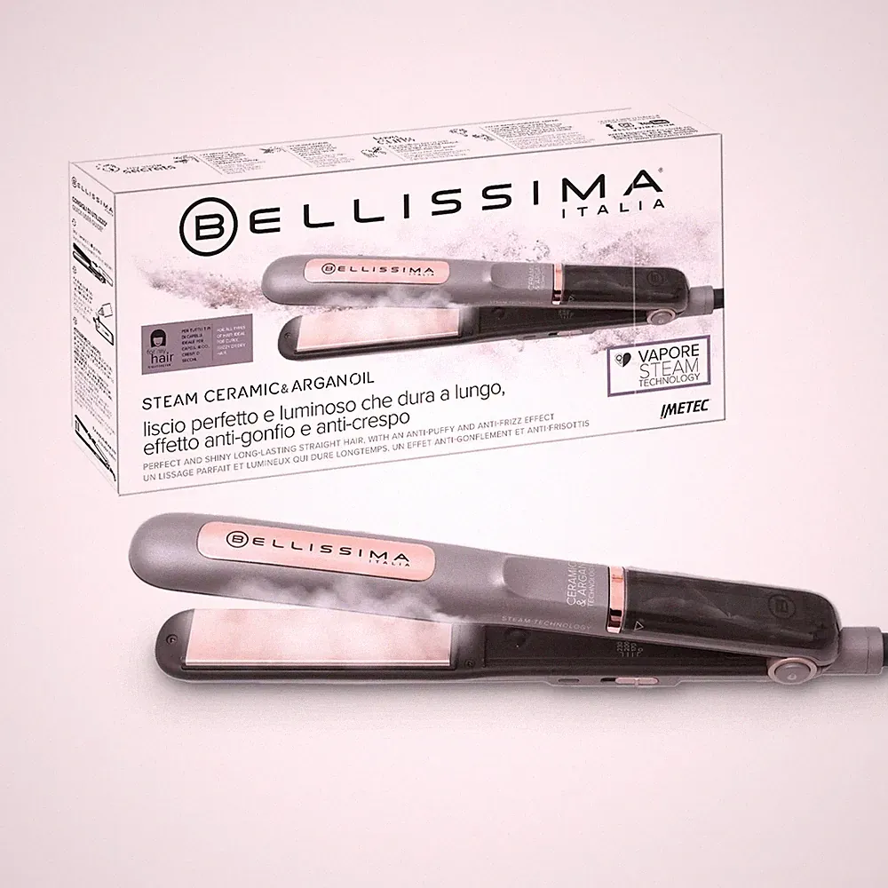 Bellissima Steam Ceramic & Argan Oil Dampfglätteisen Keramik 3 Stufen Auto-Off