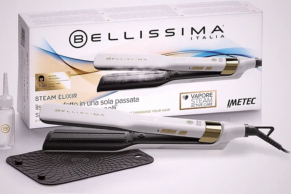 Bellissima Steam Elixir Dampf Haarglätter Glattes Haar leicht ohne Schäden Glätt