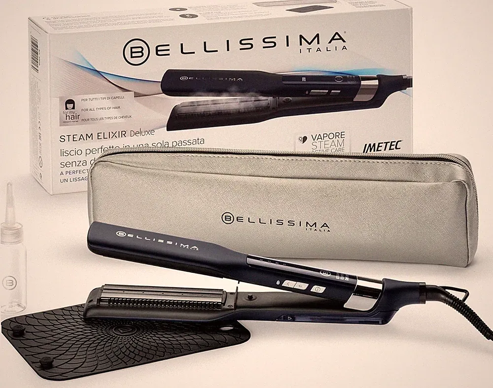 Bellissima Steam Elixir Dampfglätteisen Keramik Keratin 4 Temp. Schnell Glätten