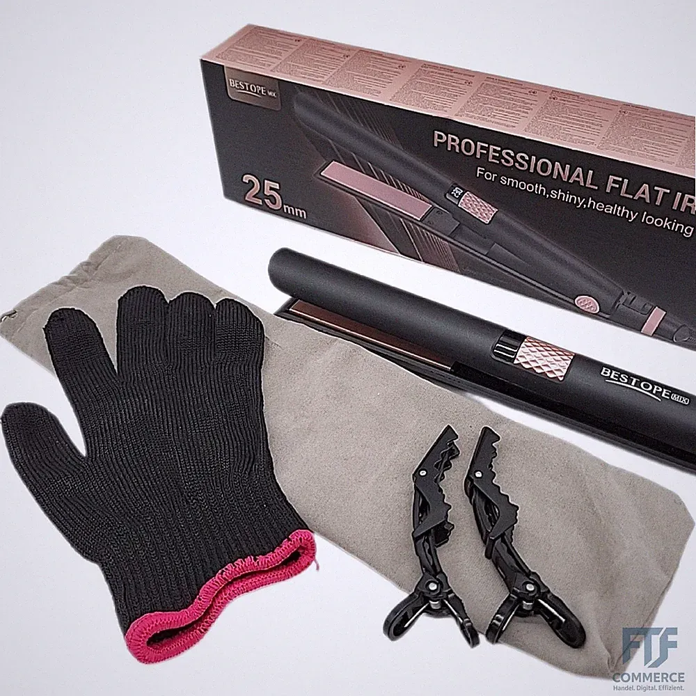 BESTOPE MIX Glätteisen, 25MM Glätteisen Locken und Glätten 2 in 1 Keramikbeschic