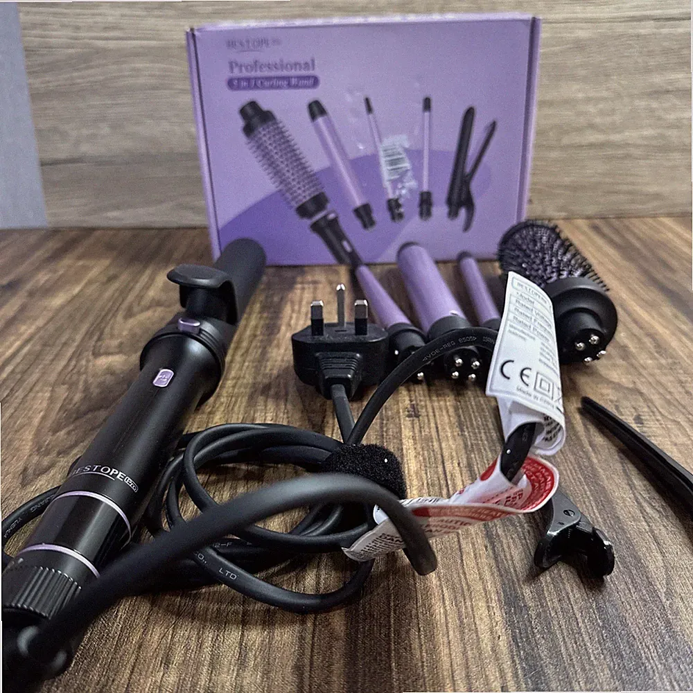 Bestope Pro 5-in-1 Lockenstab Set mit Glätteisen, Bürste & Zubehör