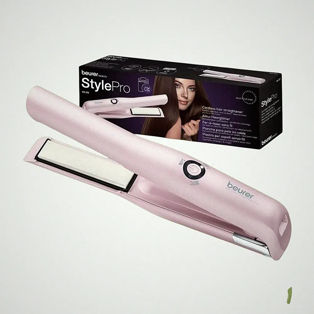 Beurer HS 20 Akku-Haarglätter USB-Aufladung Reiseglätteisen rosa