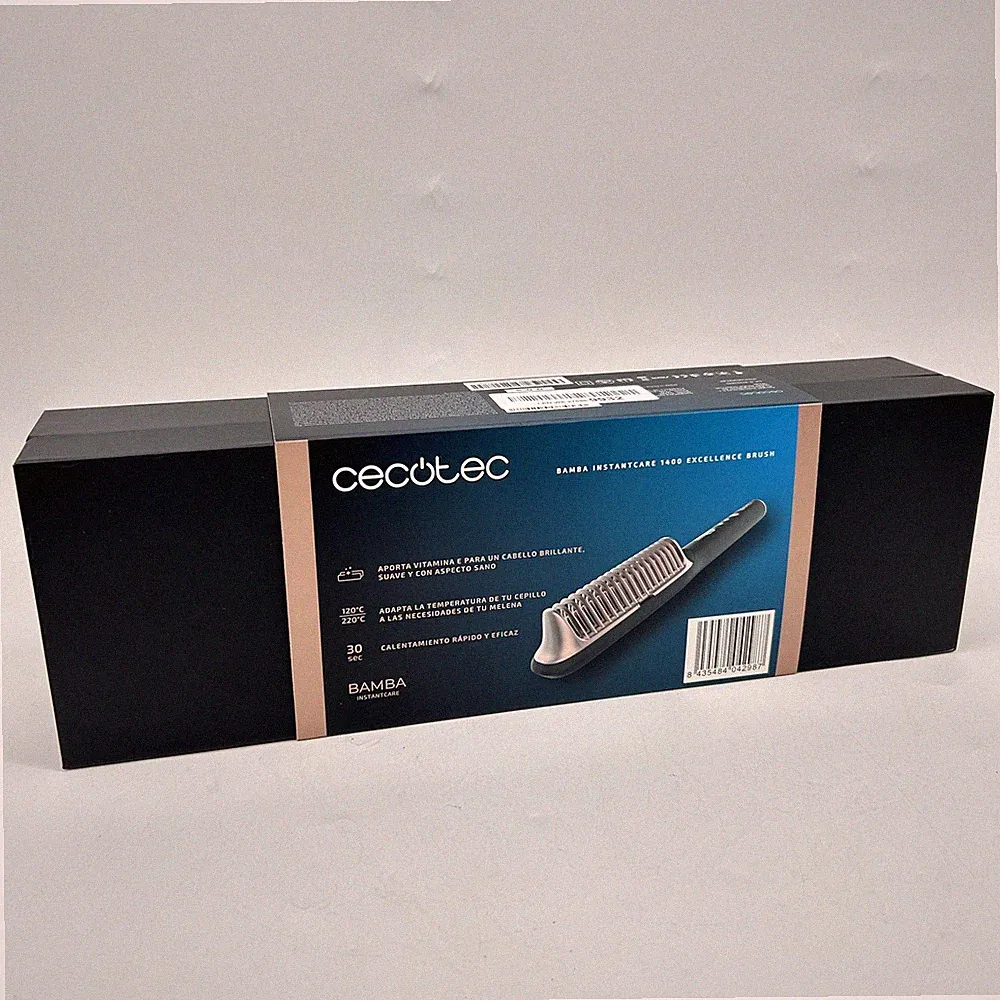 Cecotec Reise-Glättbürste Bamba InstantCare 800 Travel Brush. 26 W, Turmalin-Ker
