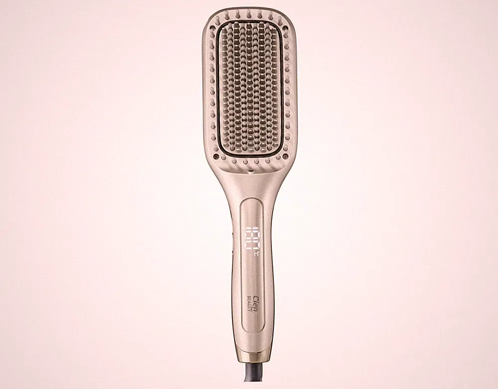 Cien Haarglättungsbürste Glätteisen Keramik-Keratin Premium 120-210°C LED *B-War