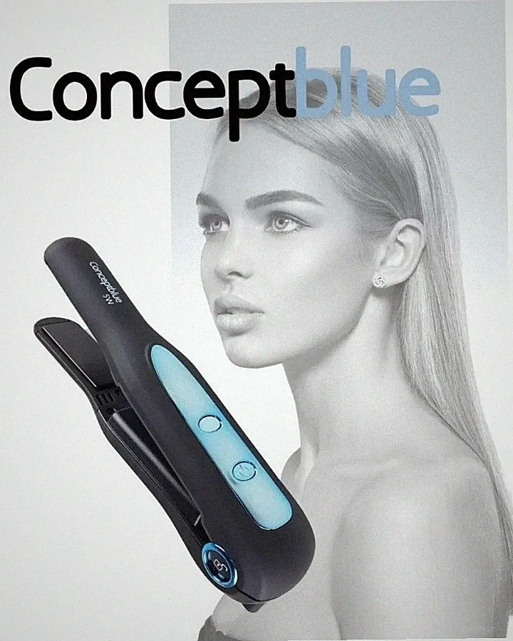 Conceptblue Keramik Mini-Glätteisen kabellos bis 220° Aufladbar HSE24