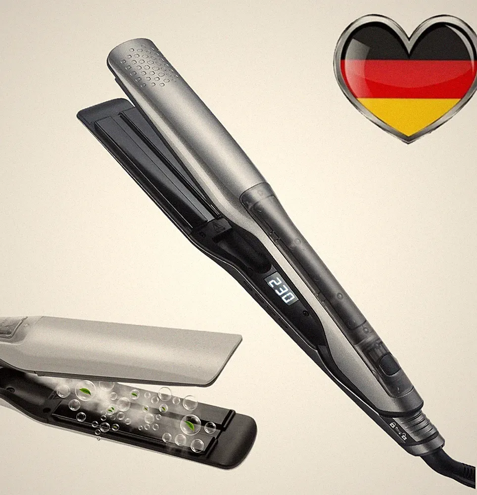 Dampf Haarglätter, Glätteisen mit Dampffunktion Lockenwickler Heizung Haarpflege