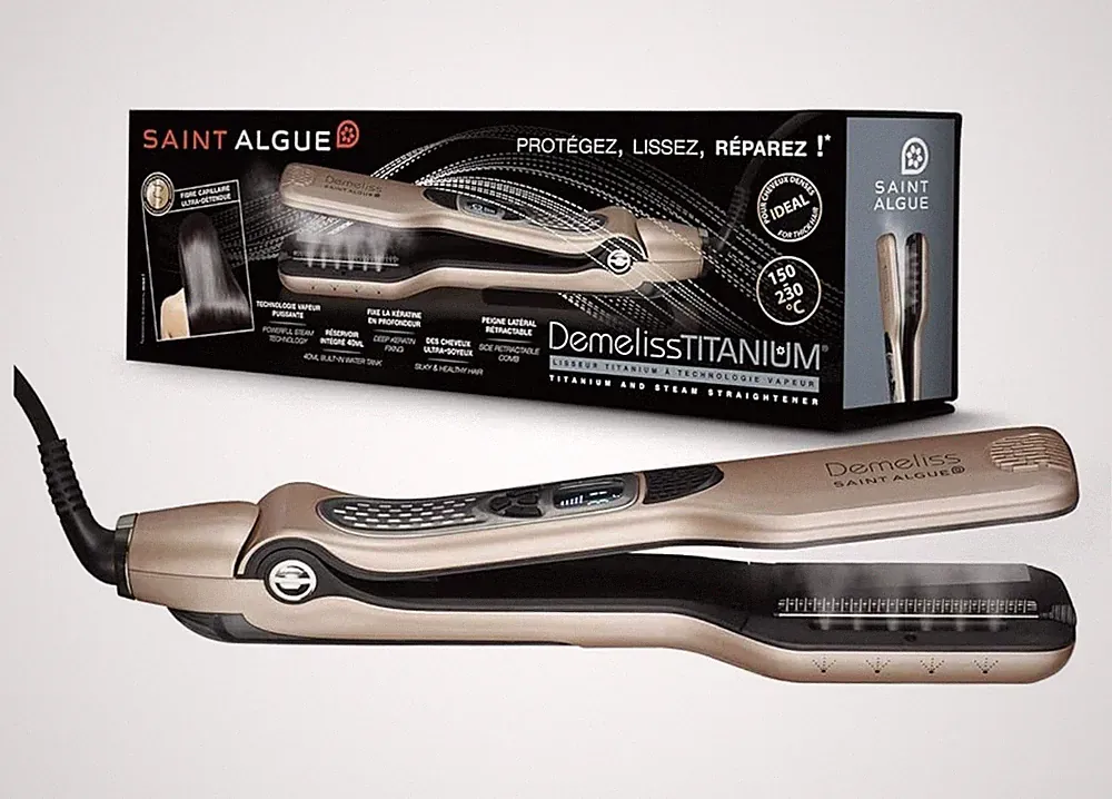Demeliss Saint Algue Titanium Dampfglätterer Seitenkamm & Maxi Reservoir 40ml