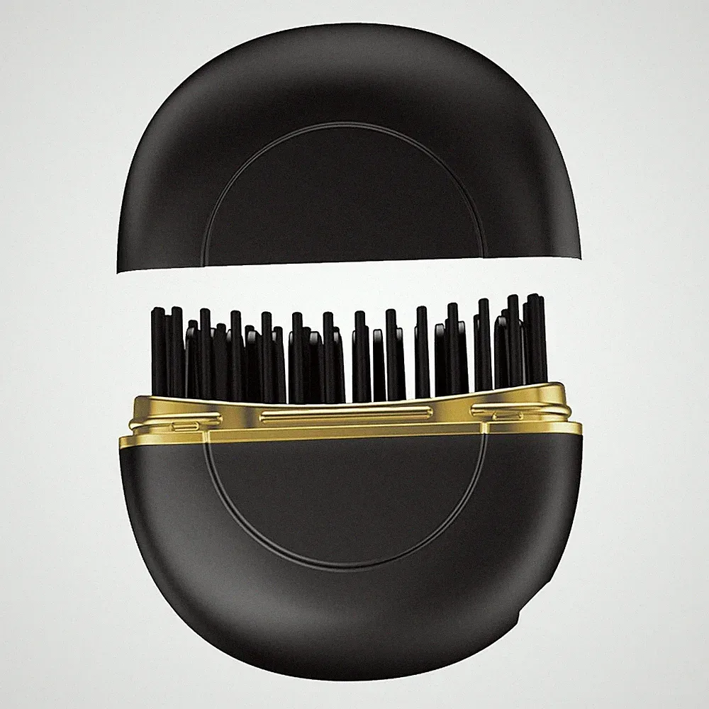 Direct Mini Wireless Haarglätter Kleine Glätteisen Bürste Tragbar Schwarz Ker...