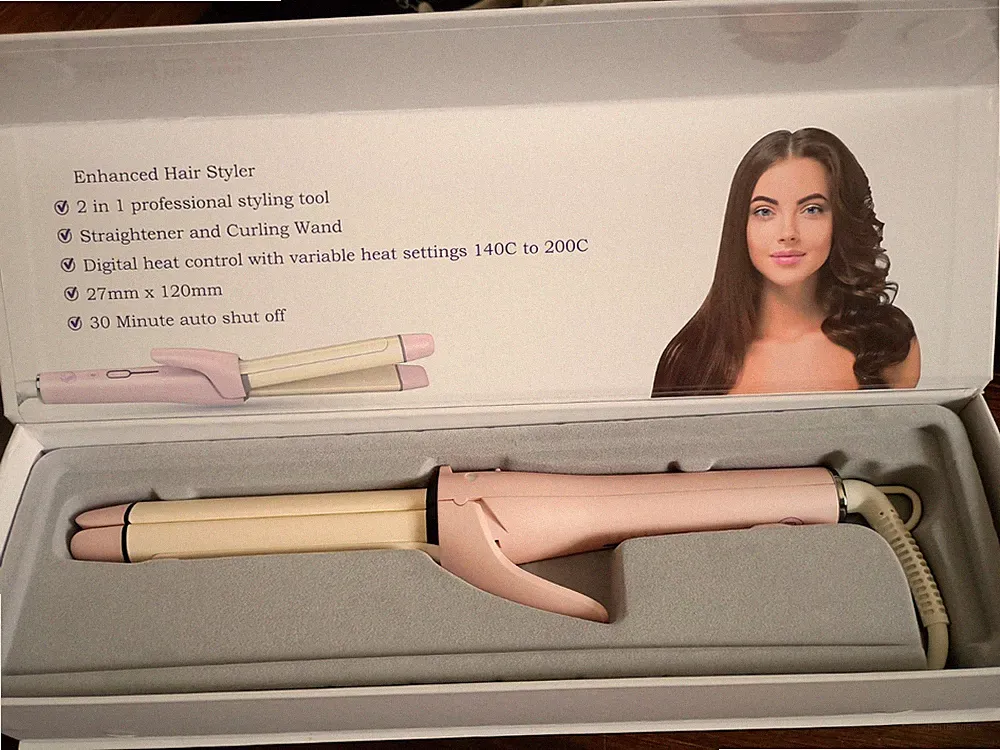 Enhanced Hair Creations Haarstyler, Glätteisen Lockenstab 2 in 1 Digital