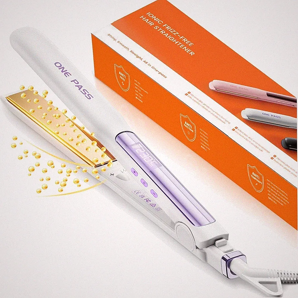 Faszin 2 in 1 Glätteisen für Locken und Glätten, Titanplatten, 20s Aufheizung