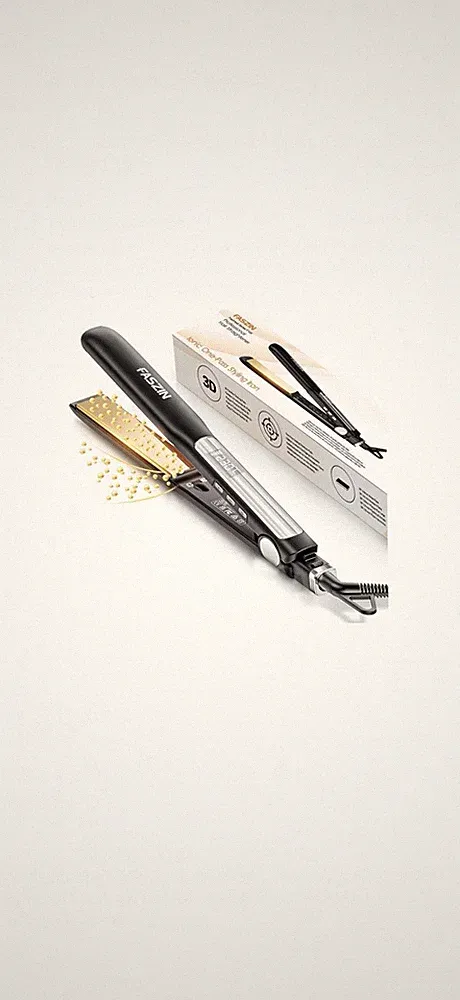 Faszin Professioneller Haarglätter 2-in-1 Lonen-Platten Aus Titan..Neu OVP