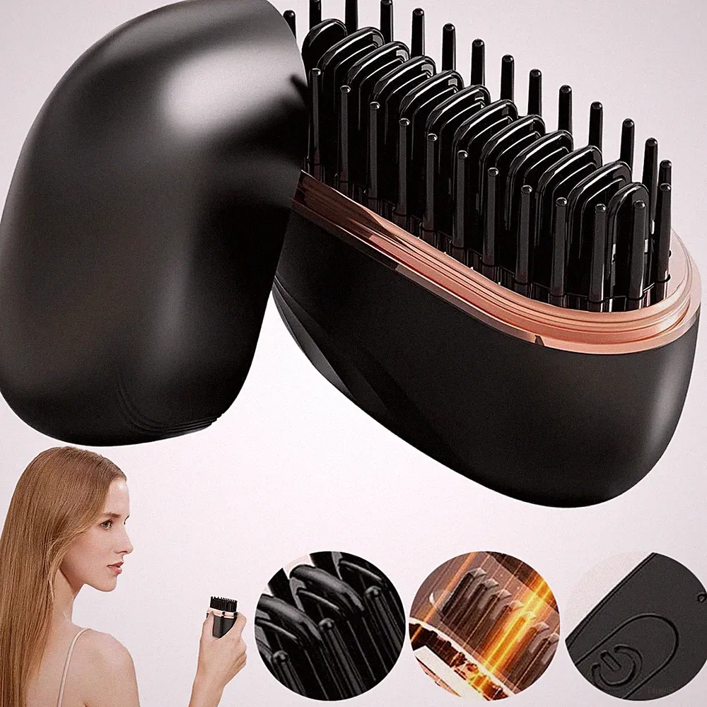 Glätteisen Glättbürste Hair Straightener Reiseglätteisen Kabellos für Zuhause