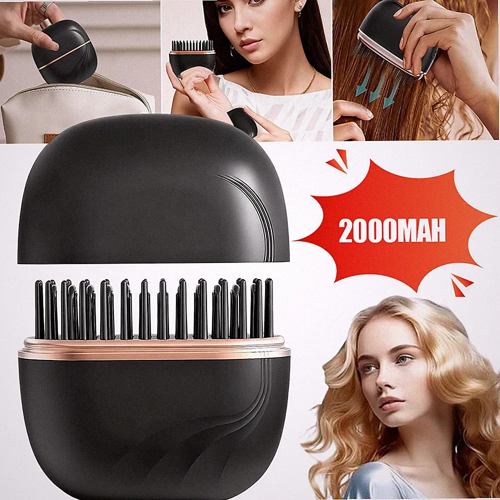 Glätteisen Haarglätter Glätteisen Bürste Haarglätter Kamm Mini Kabellos klein