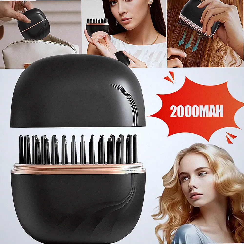 Glätteisen Haarglätter Glätteisen Bürste Haarglätter Kamm Mini Kabellos klein