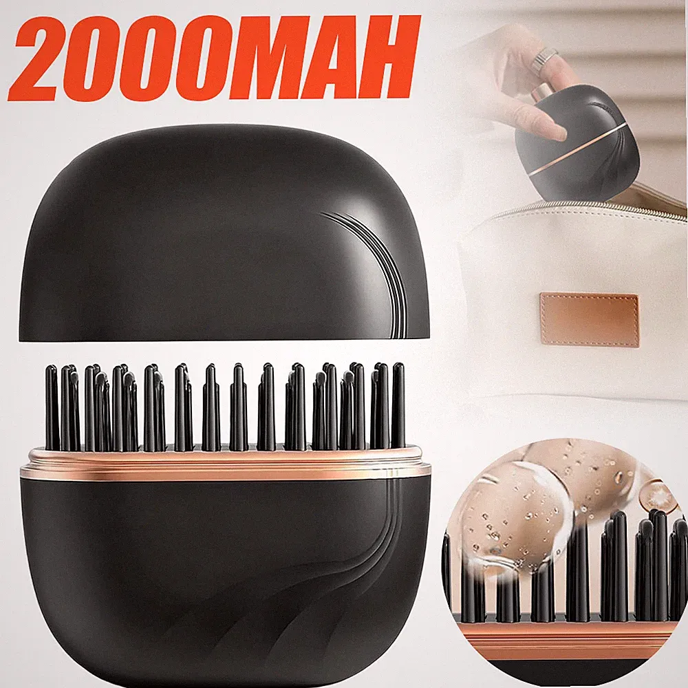 Glätteisen Haarglätter Glätteisen Bürste Haarglätter Kamm Mini Wiederaufladbar