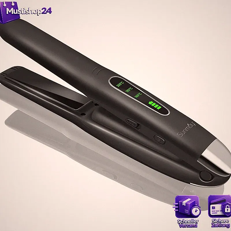 Glätteisen Kabellos 2 in 1 Titan Haarglätter Lockenstab Mini Reiseglätteisen