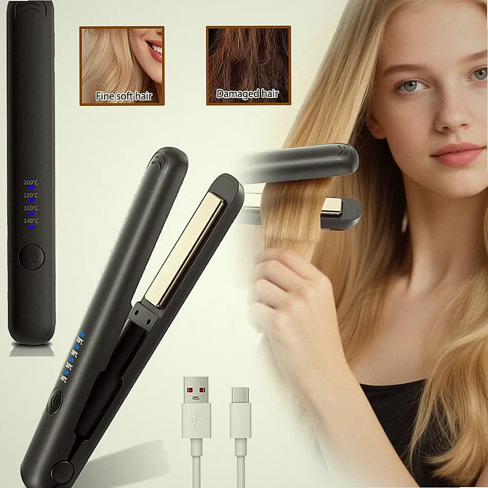Glätteisen Kabellos Keramik Haarglätter Glätteisens Locken und Glätten 3200mAh