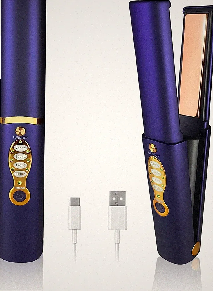 Glätteisen Kabellos mit 5000mAh Akku Titan Haarglätter und Lockenstab 2 in 1 M