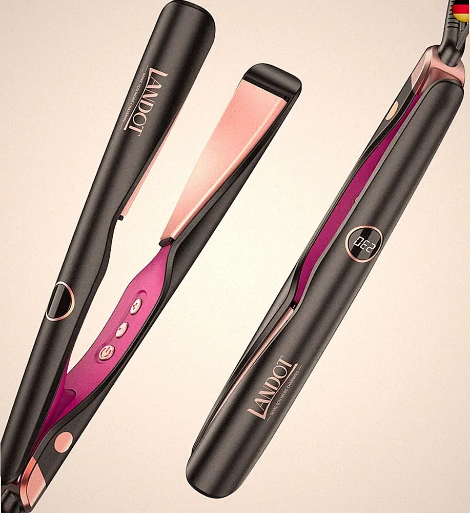 Glätteisen Locken und Glätten 2 in 1: LANDOT Haarglätter Lockenstab - Ge