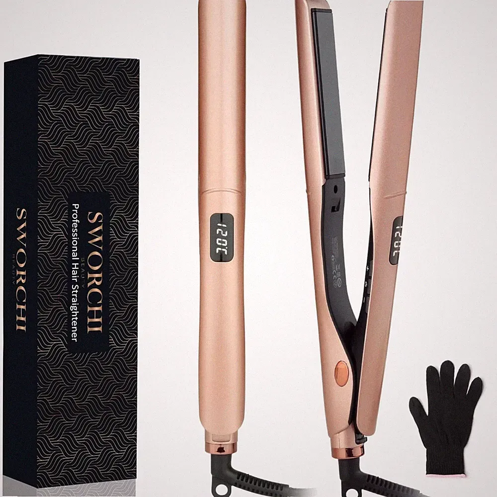 Glätteisen Lockenstab 2 in 1 Keramik LCD 230°C Haarglätter für alle Haartypen